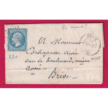 N°22 GC 2710 OBJAT CORREZE BOITE RURALE B SONRIE ?? POUR BRIVE LETTRE