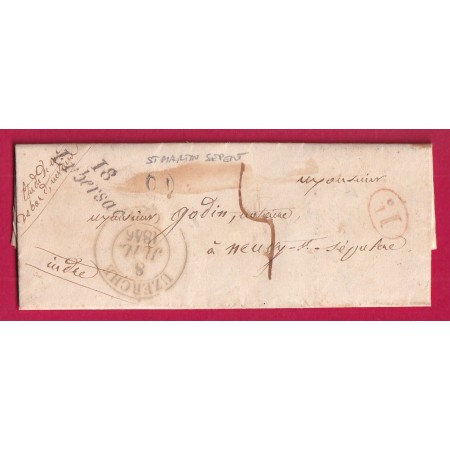 CURSIVE 18 LUBERSAC CORREZE 1846 OR ST MARTIN SEPERT DECIME RURAL POUR NEUVY ST SEPULCRE INDRE LETTRE