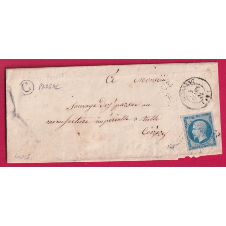 N°14 PC 1785 LUBERSAC CORREZE BOITE RURALE C PARSAC INDICE 13 POUR TULLE LETTRE