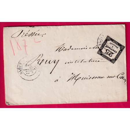TIMBRE TAXE N°5A BLOIS LOIR ET CHER POUR HUISSEAU SUR COSSON TYPE 24 AU DOS LETTRE