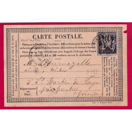 N°89 MONGUYON CHARENTE INFERIEURE OR DOMAINE DU GIBAUD POUR GUITRES GIRONDE CARTE PRECURSEUR LETTRE