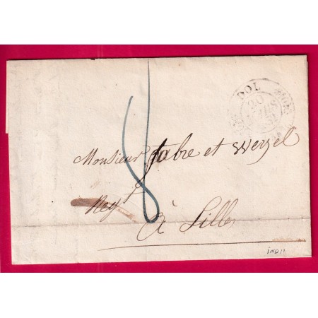 CAD TYPE 11 DOL DE BRETAGNE ILLE ET VILAINE 1832 POUR LILLE NORD INDICE 11 LETTRE