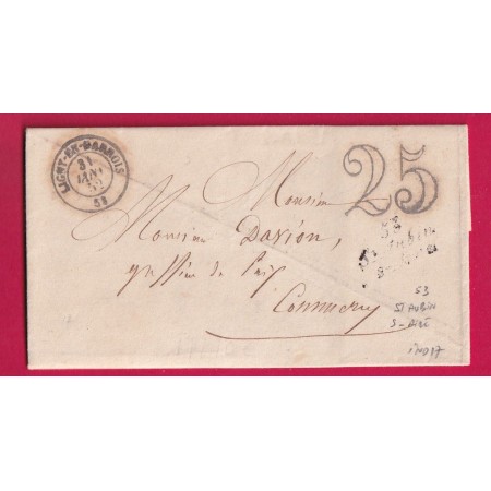 CURSIVE 53 ST AUBIN SUR AIRE MEUSE T15 LIGNY EN BARROIS POUR COMMERCY INDICE 17 LETTRE