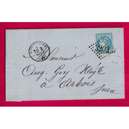 N°45C TTB GC 3202 ROQUEMAURE GARD POUR ARBOIS JURA MARS 1871  LETTRE