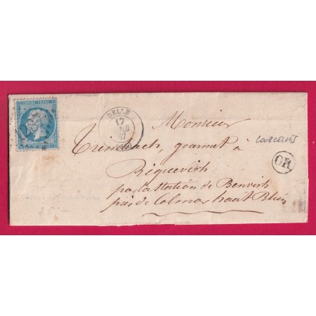 N°22 GC 1287 DELLE HAUT RHIN OR COURCELLES POUR BENWIRTH LETTRE