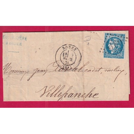 N°46A GC 3180 RODEZ AVEYRON POUR VILLEFRANCHE DE ROUERGUE LETTRE