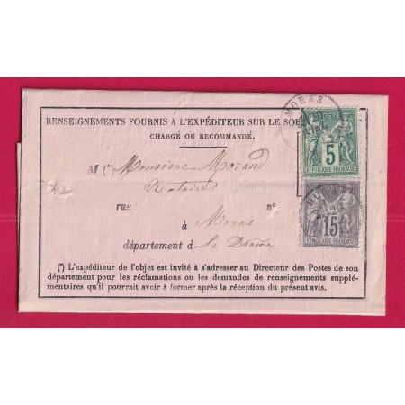 N°75 77 CAD TYPE 16 MORAS DROME AVIS DE CHARGEMENT POUR ST VALLIER SUR RHONE LETTRE