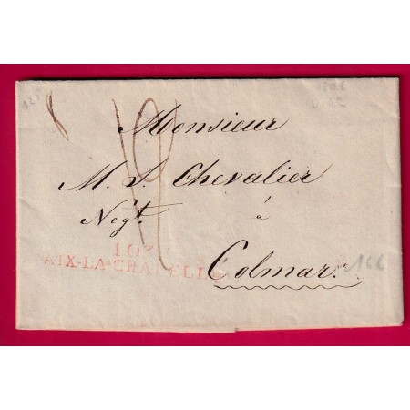 MARQUE CONQUIS 103 AIX LA CHAPELLE AACHEN ALLEMAGNE GERMANY 1808 POUR COLMAR LETTRE