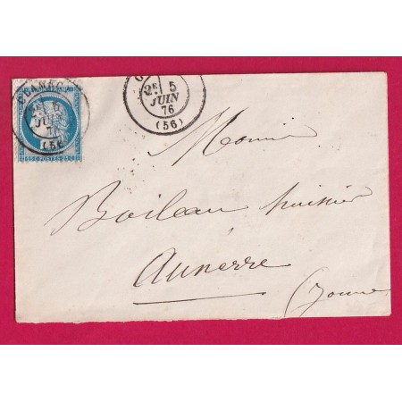 N°60 CAD TYPE 17 CLAMECY NIEVRE POUR AUXERRE YONNE LETTRE