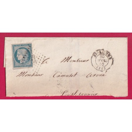 N°4 PC 2978 ST AMOUR JURA POUR LONS LE SAULNIER 1852 GRAND FRAGMENT DE LETTRE