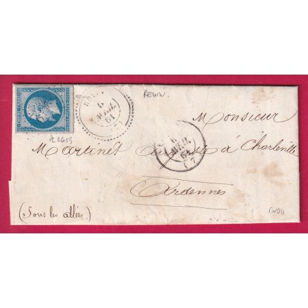 N°14 PC 2659 REVIN ARDENNES POUR CHARLEVILLE CAD TYPE 22 INDICE 11 LETTRE
