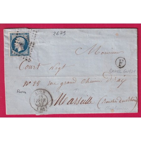 N°14 PC 2679 RIOM PUY DE DOME BOITE RURALE F CHATEL GUYON POUR MARSEILLE LETTRE