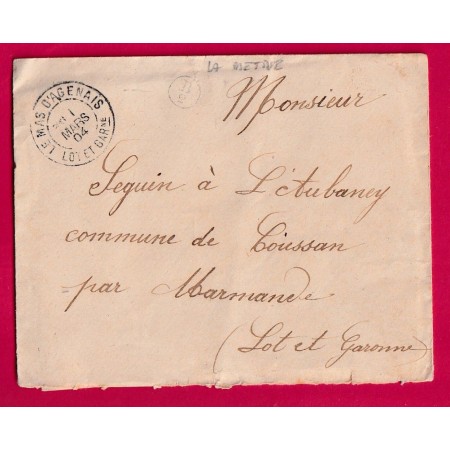 N°125 LE MAS D'AGENAIS BOITE RURALE SUPPLEMENTAIRE B/2 LA METIVE ? POUR COUSSAN LETTRE