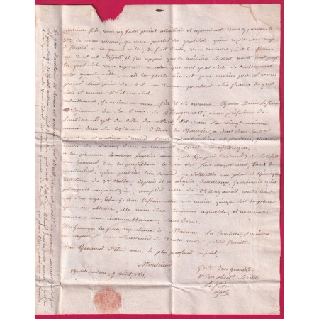 MARQUE 21 CHATEAU LANDREN  CHAUTEAULAUDREN COTES DU NORD 1815 POUR VERSAILLES INDICE 11 LETTRE COVER