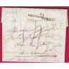 MARQUE 71 CHATEAU DU LOIR SARTHE 1807 POUR LAVAL TAXE MODIFIEE INDICE 12 LETTRE COVER