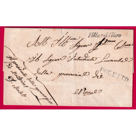 CURSIVE SARDE VILLAR DEL VARO VILLARS DU VAR + POGETTO PUGET THENIERS ALPES MARITIMES POUR NICE LETTRE COVER