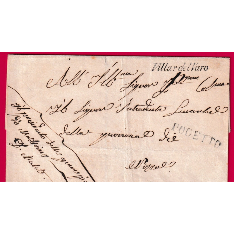CURSIVE SARDE VILLAR DEL VARO VILLARS DU VAR + POGETTO PUGET THENIERS ALPES MARITIMES POUR NICE LETTRE COVER