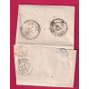 N°21 X2 PARIS LOSNAGE ROMAIN H BUREAU H POUR FELLETIN CREUSE 1863 LETTRE COVER FRANCE