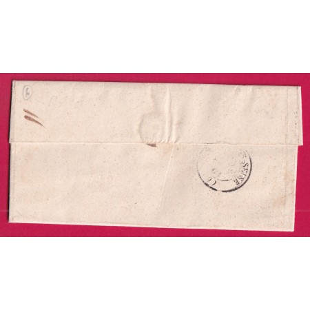 N°14 PC82 ANGLURE MARNE BOITE RURALE J ST JUST SAUVAGE POUR NOGENT SUR SEINE AUBE 1861 LETTRE COVER FRANCE