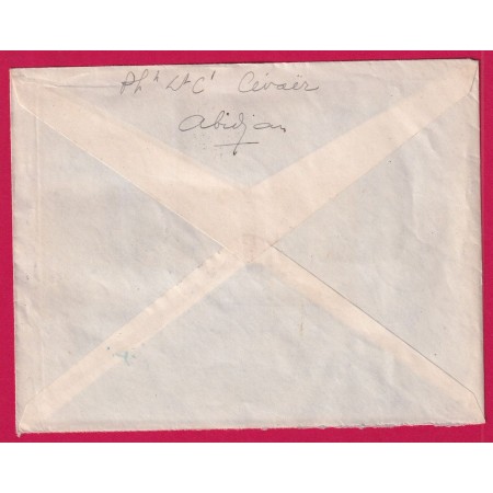 LETTRE FM SURTAXE PAR AVION ABIDJAB COTE D'IVOIRE POUR DAKAR 1945 LETTRE COVER
