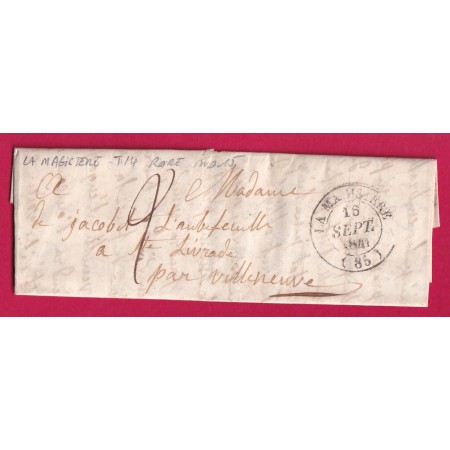 CAD TYPE 14 LA MAGISTERE TARN ET GARONNE 1841 POUR STE LIVRADE LOT ET GARONNE RARE INDICE 15 LETTRE COVER