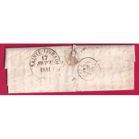 CAD TYPE 14 LA MAGISTERE TARN ET GARONNE 1841 POUR STE LIVRADE LOT ET GARONNE RARE INDICE 15 LETTRE COVER