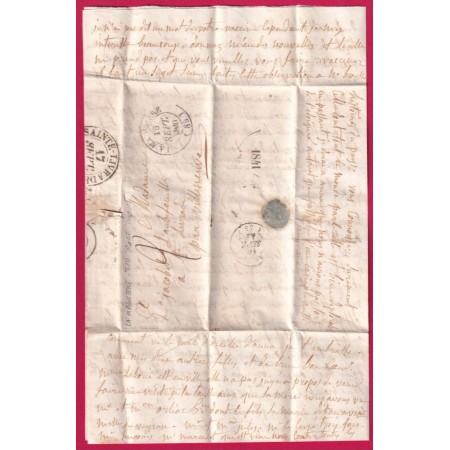 CAD TYPE 14 LA MAGISTERE TARN ET GARONNE 1841 POUR STE LIVRADE LOT ET GARONNE RARE INDICE 15 LETTRE COVER