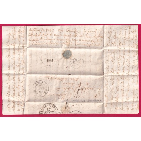 CAD TYPE 14 LA MAGISTERE TARN ET GARONNE 1841 POUR STE LIVRADE LOT ET GARONNE RARE INDICE 15 LETTRE COVER