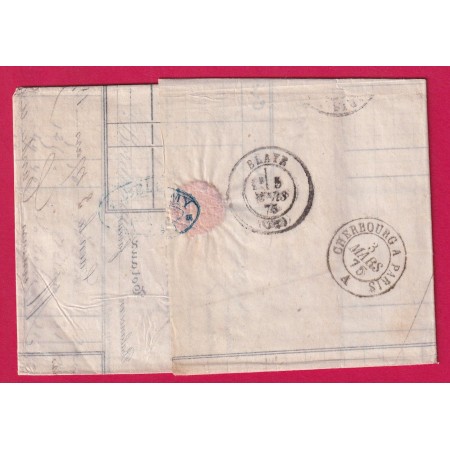 N°55 60 GC 697 CAEN CALVADOS POUR BLAYE GIRONDE LETTRE COVER