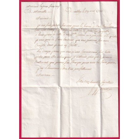 MARQUE ANTIBES VAR ALPES MARITIMES 1784 POUR MARSEILLE BOUCHES DU RHONE LENAIN N°3 LETTRE COVER