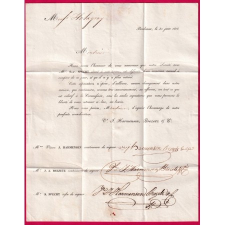 MARQUE PETITE POSTE BORDEAUX 1818 TAXE LOCALE 1 POUR BORDEAUX GIRONDE LETTRE COVER