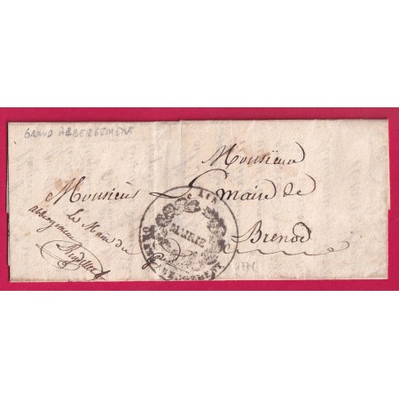 LETTRE EN FRANCHISE MAIRIE LE GRAND ABBERGEMENT AIN 1835 POUR BRENOD LETTRE COVER