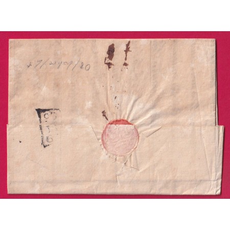 MARQUE 25 TAULIGNAN DROME 1825 POUR LYON RHONE INDICE 12 LETTRE COVER