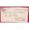 CURSIVE 48 LA HAYE DU PUITS MANCHE + PP ROUGE CAD TYPE 12 PERIERS POUR COUTANCES 1838 INDICE 10 LETTRE COVER