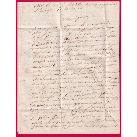 CURSIVE 48 LA HAYE DU PUITS MANCHE + PP ROUGE CAD TYPE 12 PERIERS POUR COUTANCES 1838 INDICE 10 LETTRE COVER