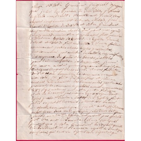 CURSIVE 48 LA HAYE DU PUITS MANCHE + PP ROUGE CAD TYPE 12 PERIERS POUR COUTANCES 1838 INDICE 10 LETTRE COVER
