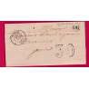 CAD TYPE 15 FLOGNY AUBE OR DE COUSSEGREY AUBE TAXE TAMPON 30 POUR DANNEMOINE PRES TONNERRE LETTRE COVER
