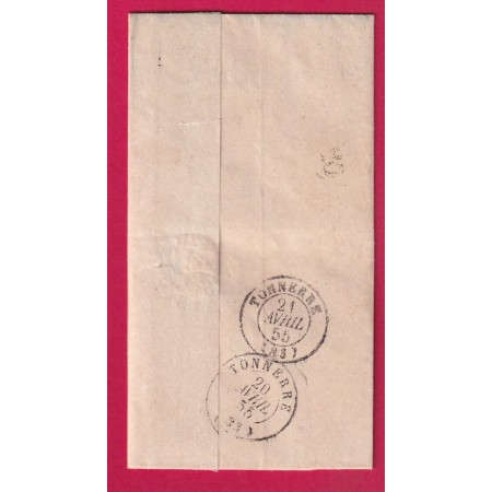 CAD TYPE 15 FLOGNY AUBE OR DE COUSSEGREY AUBE TAXE TAMPON 30 POUR DANNEMOINE PRES TONNERRE LETTRE COVER
