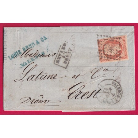 N°16 PC 3471 VALENCE SUR RHONE DROME APRES LE DEPART POUR CREST LETTRE COVER