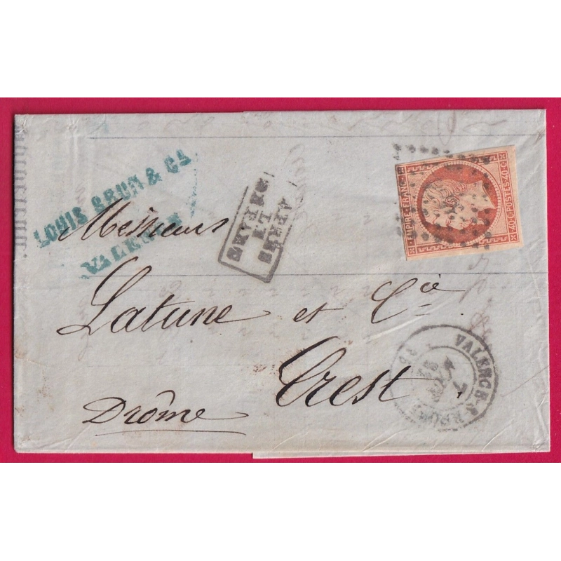 N°16 PC 3471 VALENCE SUR RHONE DROME APRES LE DEPART POUR CREST LETTRE COVER