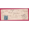 N°22 TARIF MILITAIRE GC 1090 COMINES NORD POUR CORPS EXPEDITIONNAIRE DU MEXIQUE 1865 LETTRE COVER