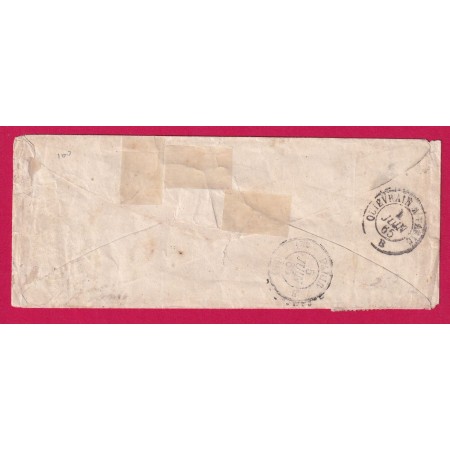 N°22 TARIF MILITAIRE GC 1090 COMINES NORD POUR CORPS EXPEDITIONNAIRE DU MEXIQUE 1865 LETTRE COVER