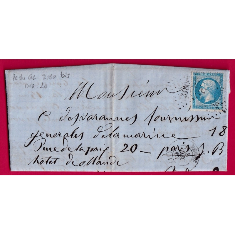 N°22 PC DU GC 3180BIS RODEZ AVEYRON POUR PARIS INDICE 20 LETTRE COVER