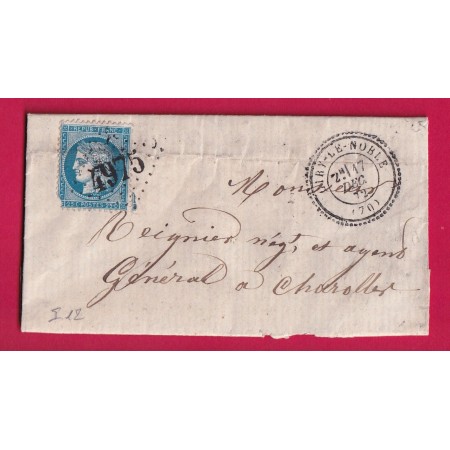 N°60 GC 4975 CIRY LE NOBLE SAONE ET LOIRE CAD TYPE 24 POUR CHAROLLES INDICE 12 LETTRE COVER