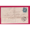N°60 GC 1533 FOIX SUR ARIEGE BOITE RURALE L GANAC ETIQUETTE AU DOS POUR CASTRES TARN LETTRE COVER