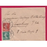 N°137 138 CAD ALLEMAND WITTRING MOSELLE 1919 POUR STRASBOURG BAS RHIN LETTRE COVER
