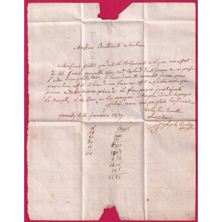 MARQUE 70 PERRECY SAONE ET LOIRE 1829 POUR AUTUN INDICE 11 LETTRE COVER