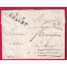 MARQUE P2P CHAUNY AISNE POUR NEUFCHATEL SUR AISNE 1825 POIDS VERIFIE LETTRE COVER