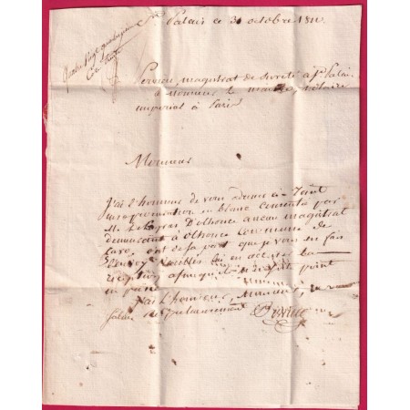 MARQUE 64 ST PALAIS BASSES PYRENEES POUR PARIS 1811 LETTRE COVER