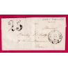 TAXE TAMPON 25 OMBREE CAD TYPE 14 VILLERS BRETONNEUX SOMME 1851 POUR PARIS LETTRE COVER